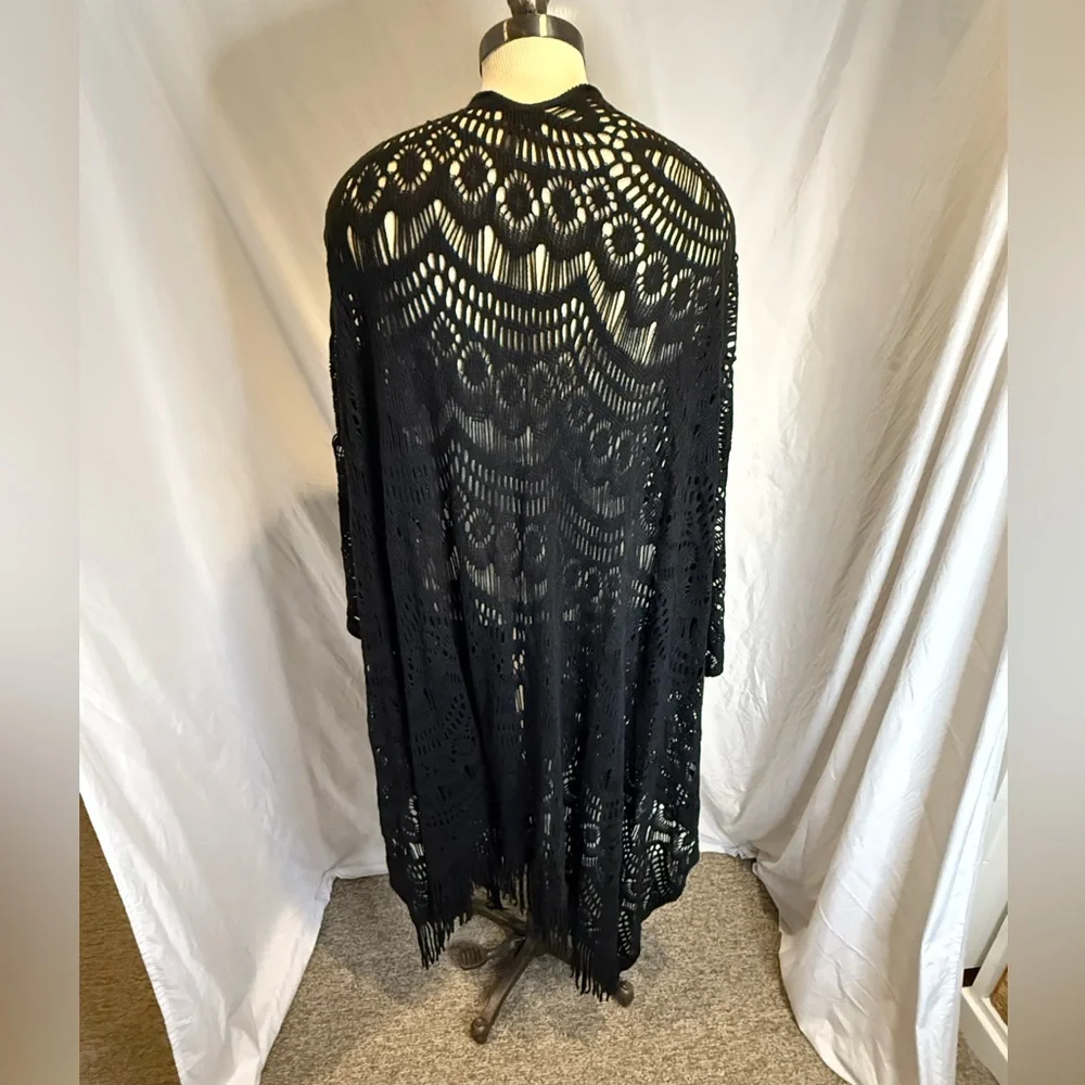 Torrid Black Knit Fringe Cardigan - Picture 3 of 5